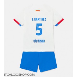 Barcelona Inigo Martinez #5 Seconda Maglia Bambino 2023-24 Manica Corta (+ Pantaloni corti)